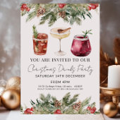 Cocktails de Noël Invitation de la fête
