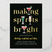 Cocktails de Noël Invitation Fête de Noël (Recto)