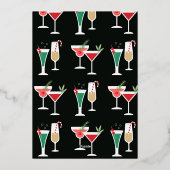 Cocktails de Noël Invitation Fête de Noël (Verso)