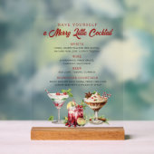 Cocktails de Noël Joyeux panneau de bar de vacance (Neutre)