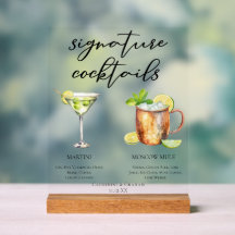 Cocktails de signature de mariage Martini Moscow M