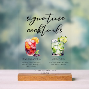 Cocktails de signature de mariage Sangria Gin & To