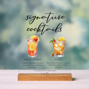 Cocktails de signature de plage Tequila Sunrise Ma