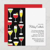 Cocktails de vacances Noël Invitation (Devant / Derrière)