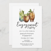 Cocktails Décontracté Engagement Party Invitation (Devant / Derrière)