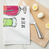 Cocktails d'été serviette de cuisine monogramme pe (Quart Plié)
