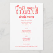 Cocktails Doodle Sketch Modern CUSTOM Drink Menu (Voorkant)