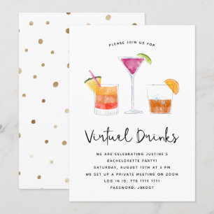 Cocktails Drink een virtueel feest Kaart