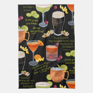 Cocktails en contemplatie theedoek