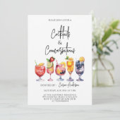 Cocktails en conversatiefeest kaart (Staand voorkant)