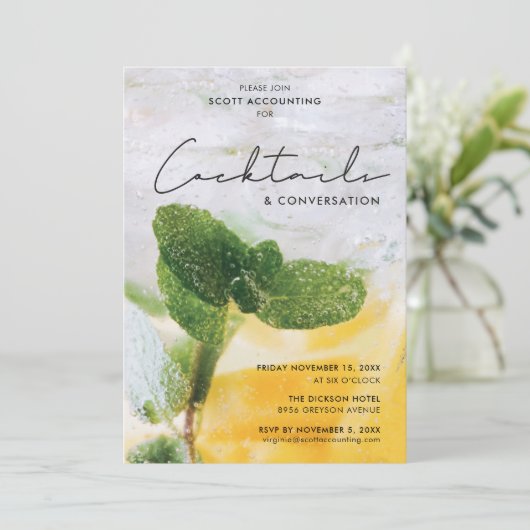 Cocktails en gesprek kaart (Staand voorkant)