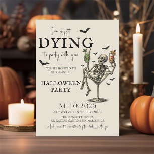 cocktails en kostuum Halloween Party Inv Kaart