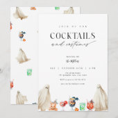Cocktails et costumes Invitation à la fête d'Hallo (Devant / Derrière)