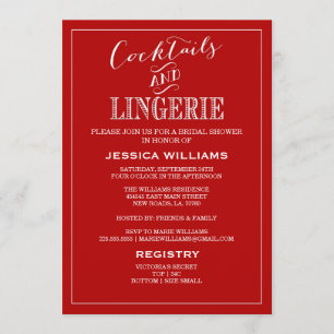 Cocktails et invitation à la douche de lingerie R