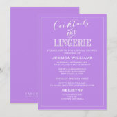 Cocktails et pourpre des invitations | de douche (Devant / Derrière)