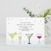 Cocktails Filles 21e anniversaire Invitations (Debout devant)