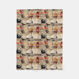 * COCKTAILS GALORE* CHRISTMAS BLANKET FLEECE DEKEN