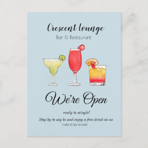 Cocktails Gemengd drink Bar opnieuw openen Briefkaart