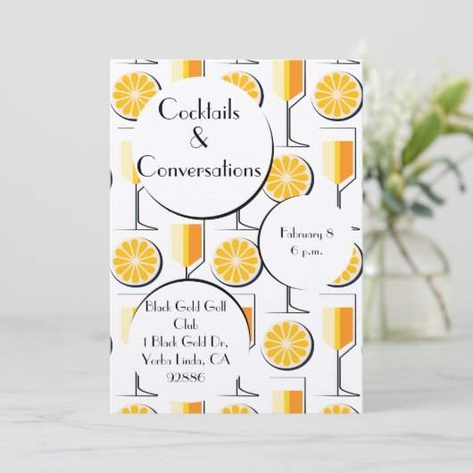 Cocktails & Gesprekken uitnodiging (Staand voorkant)