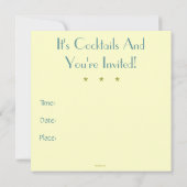 Cocktails Iedereen Mod Custom Invitations Kaart (Achterkant)