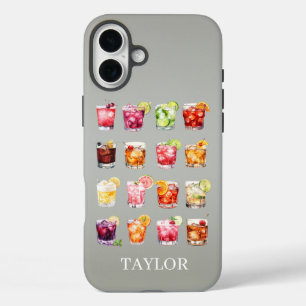 Cocktails in overvloed met monogram iPhone 16 plus hoesje