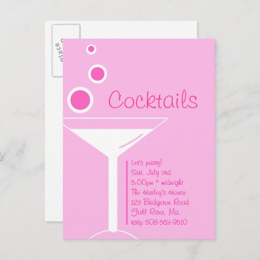 Cocktails Invitation (Devant / Derrière)
