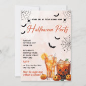 Cocktails Invitation de la fête d'Halloween (Devant)