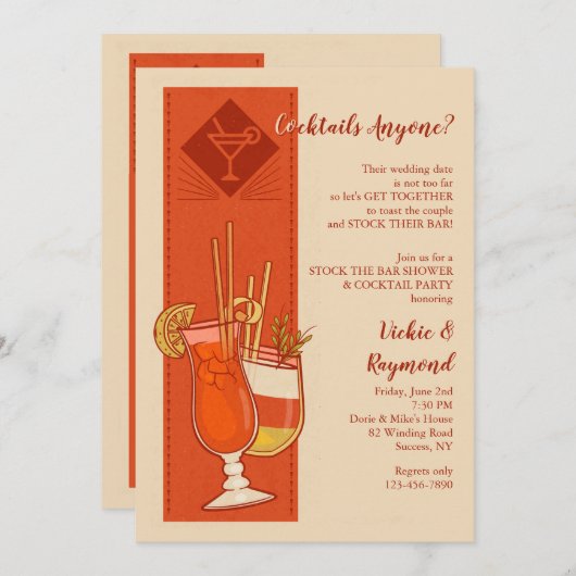 Cocktails Invitation De Tous (Devant / Derrière)