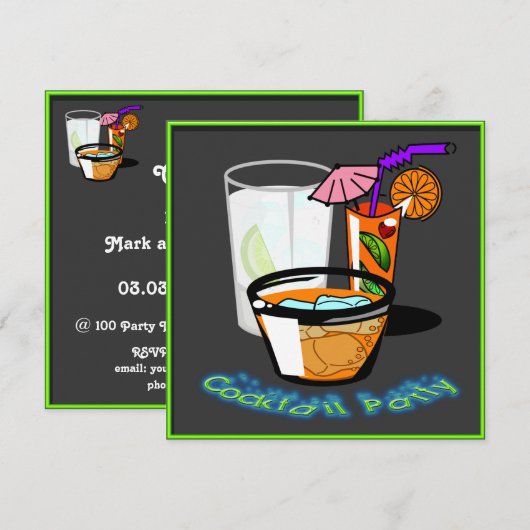 Cocktails Invitations Cocktails (Devant / Derrière)