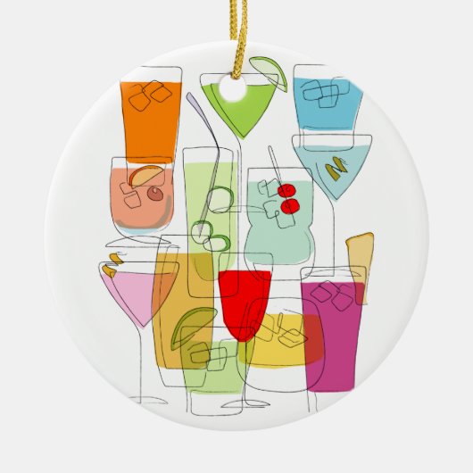 Cocktails Keramisch Ornament (Voorkant)