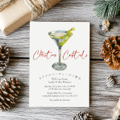 Cocktails Kerstfeest Martini Night Waterverf Kaart