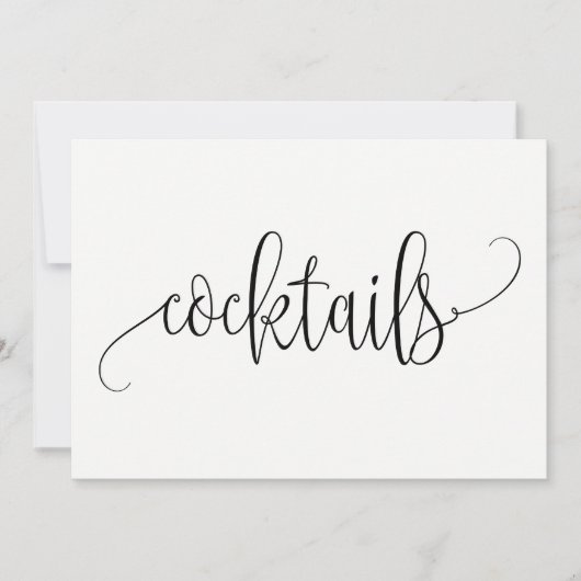 Cocktails - Lovely Calligraphy Kaart (Voorkant)