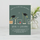 Cocktails Martini Bar Graduation Party Invitation Kaart (Staand voorkant)
