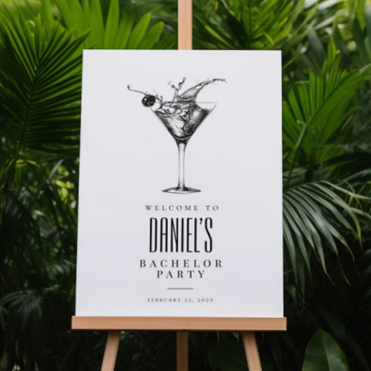 Cocktails modernes Boire Bachelor Affiche de bienv