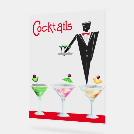 Cocktails ober met drinken acryl teken acryl bord