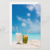 Cocktails op het strand briefpapier (Voorkant / Achterkant)