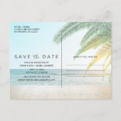 Cocktails op het strand Bruiloft Save the Date Aankondigingskaart (Achterkant)