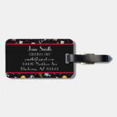 Cocktails Party Pattern Bagagelabel (Achterkant horizontaal)