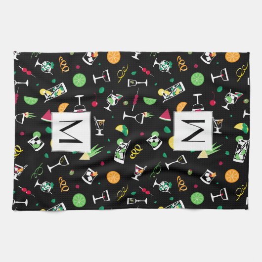 Cocktails Party Pattern Theedoek (Horizontaal)