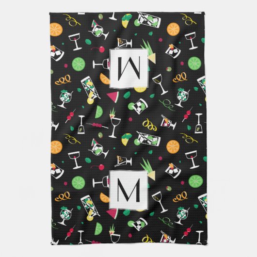 Cocktails Party Pattern Theedoek (Verticaal)