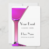 Cocktails Pink Martini Invitation Modèle (Devant)