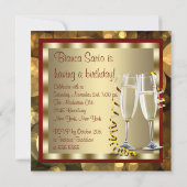 Cocktails Rode Hoge Hak Schoenen Verjaardagsfeest Kaart (Achterkant)