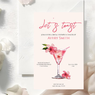 Cocktails roses Fleurs Douche nuptiale Invitation