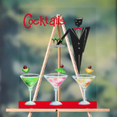 Cocktails serveur avec boissons acrylique signe (Neutre)