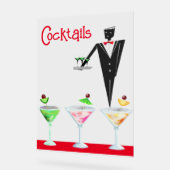 Cocktails serveur avec boissons acrylique signe (Angle)