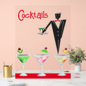 Cocktails serveur avec boissons acrylique signe (Mariage)