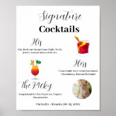 Cocktails signature simple bar mariage Poster (Devant)
