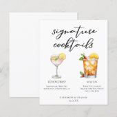 Cocktails Signature Sweet & Tart Menu Mariage (Devant / Derrière)