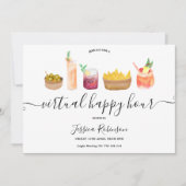 Cocktails snacks aquarel virtueel happy hour kaart (Voorkant)