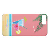 Cocktails tropicaux iPhone 7 Plus Coque - corail (Dos (Horizontal))
